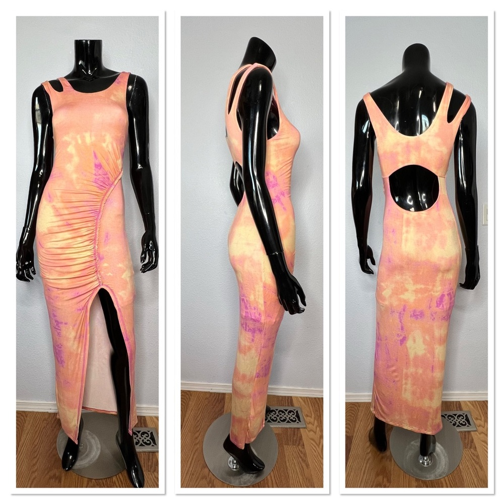 Free People Cherise Midi Dress in Melon Sz XS Viscose & Elastane - Picture 2 of 11